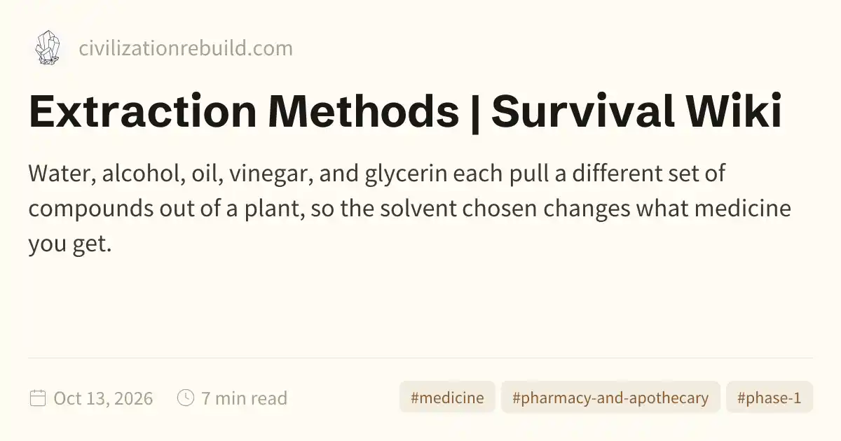 Extraction Methods | Survival Wiki