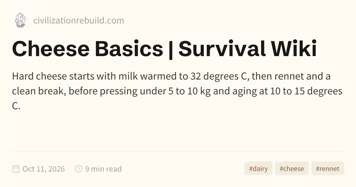 Surviving Cheese Cheese Basics | Survival Wiki