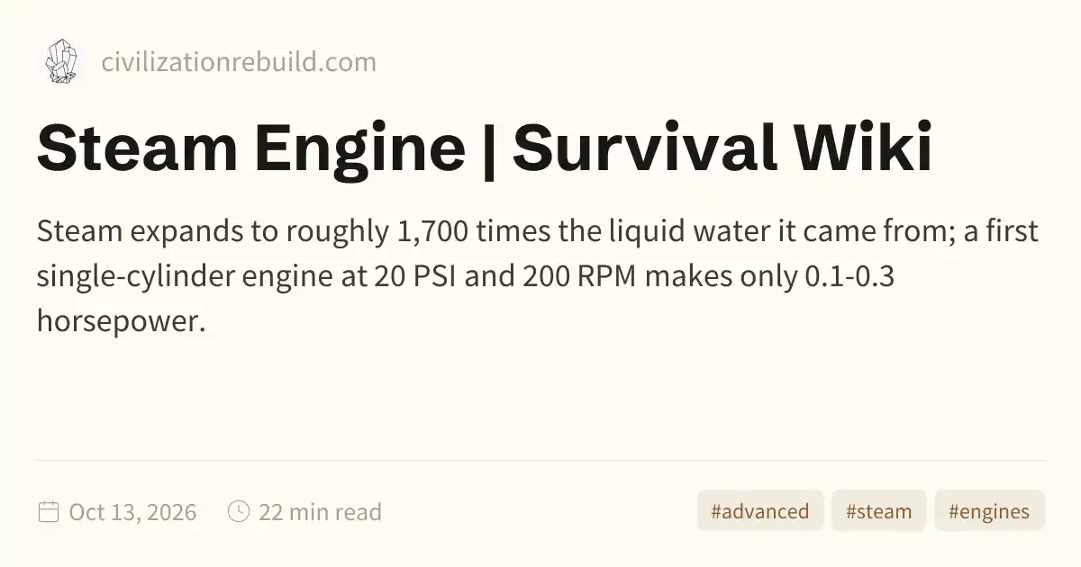 Steam Engine Risky Steam Engine | Survival Wiki