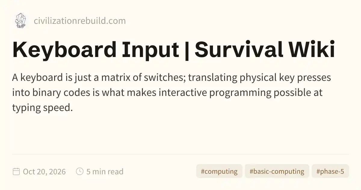 Keyboard Input | Survival Wiki