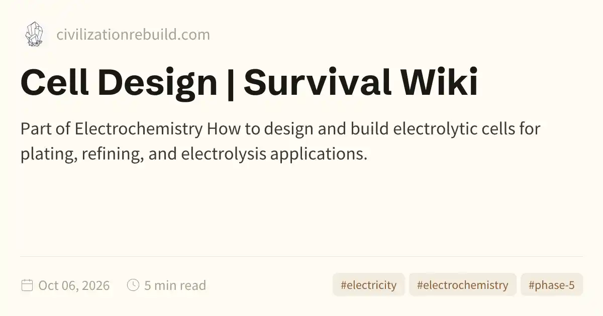 Cell Design | Survival Wiki