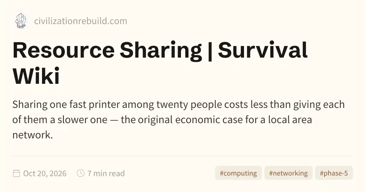 Resource Sharing | Survival Wiki